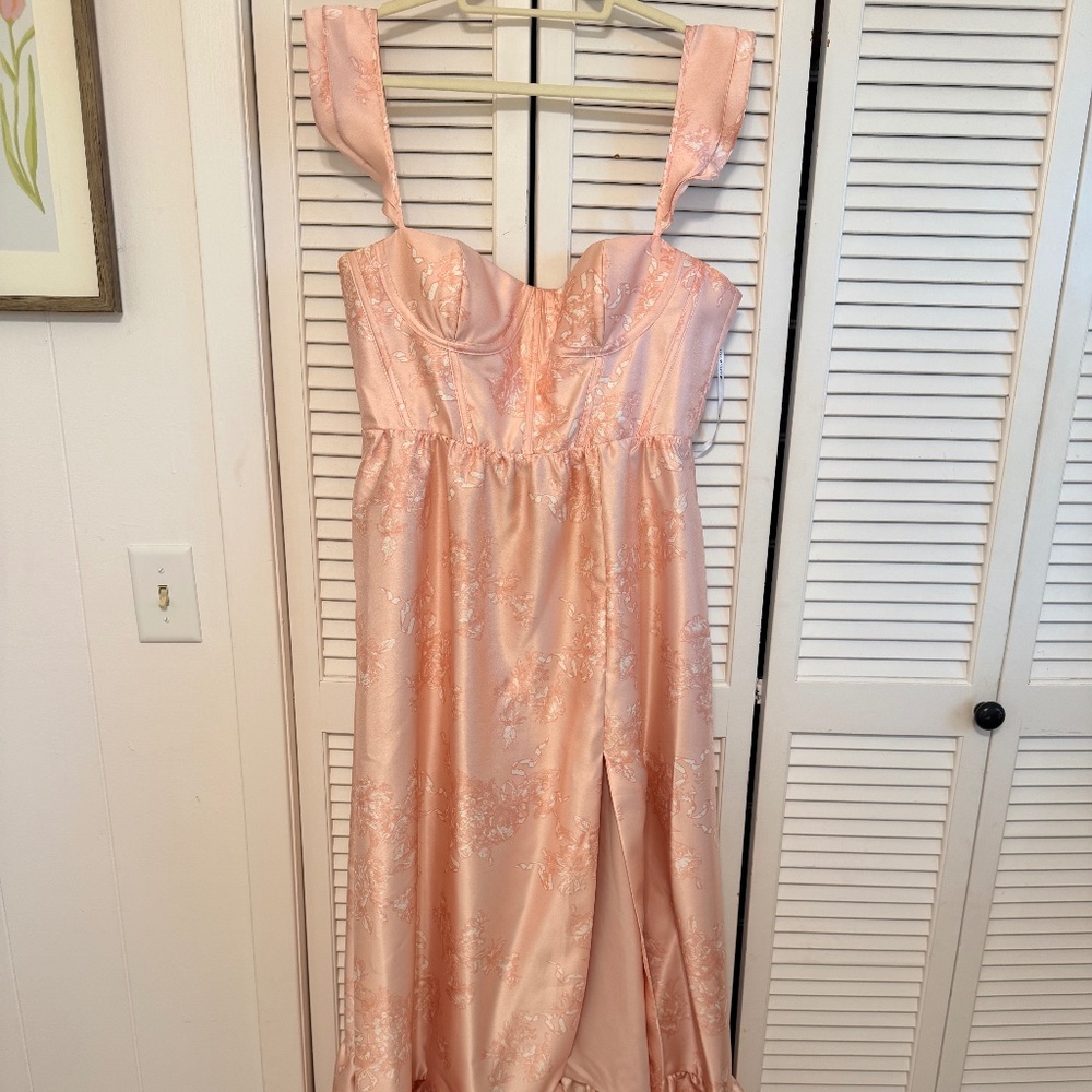 Dessy Collection Bow & Blossom Print Dress